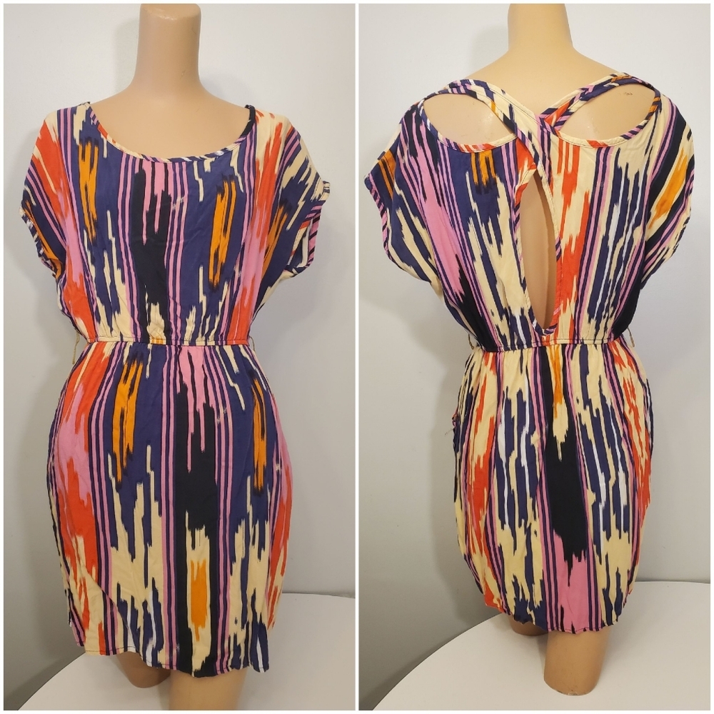 Colorful 100% Rayon Dress Large
